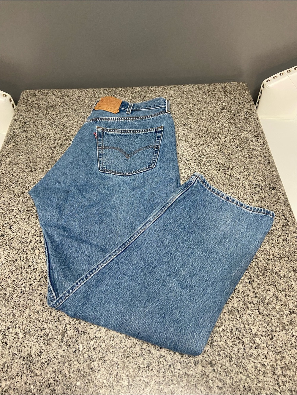 Vintage (1990’s) 501 Original Fit Denim Straight Leg Button Fly Jeans W42 L30